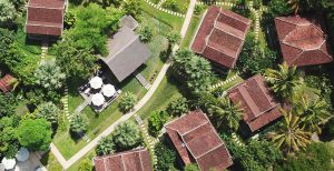 Sala Lodges Hotel from above Birdview of garden and master design