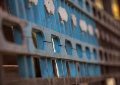 Detail of blue railway